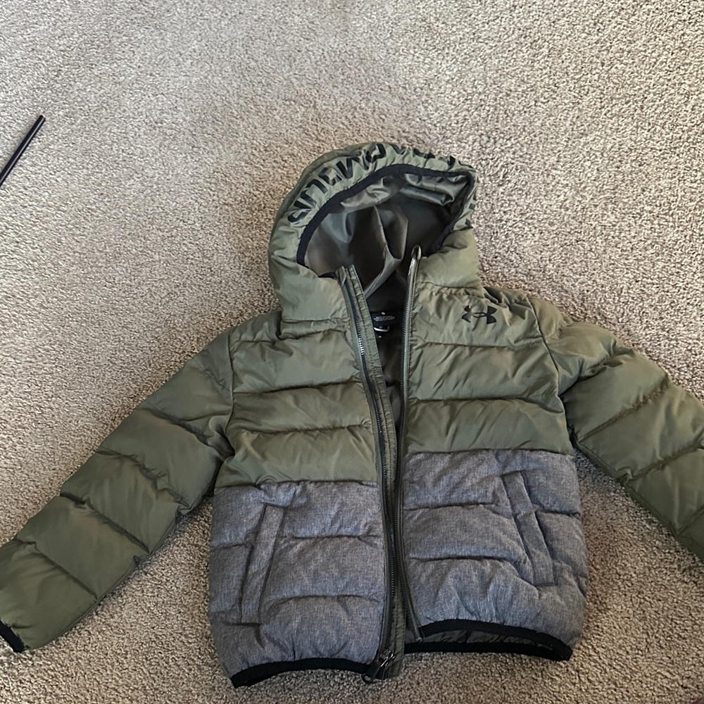 Under Armour Kids Olive and Charcoal Puffer Jacket